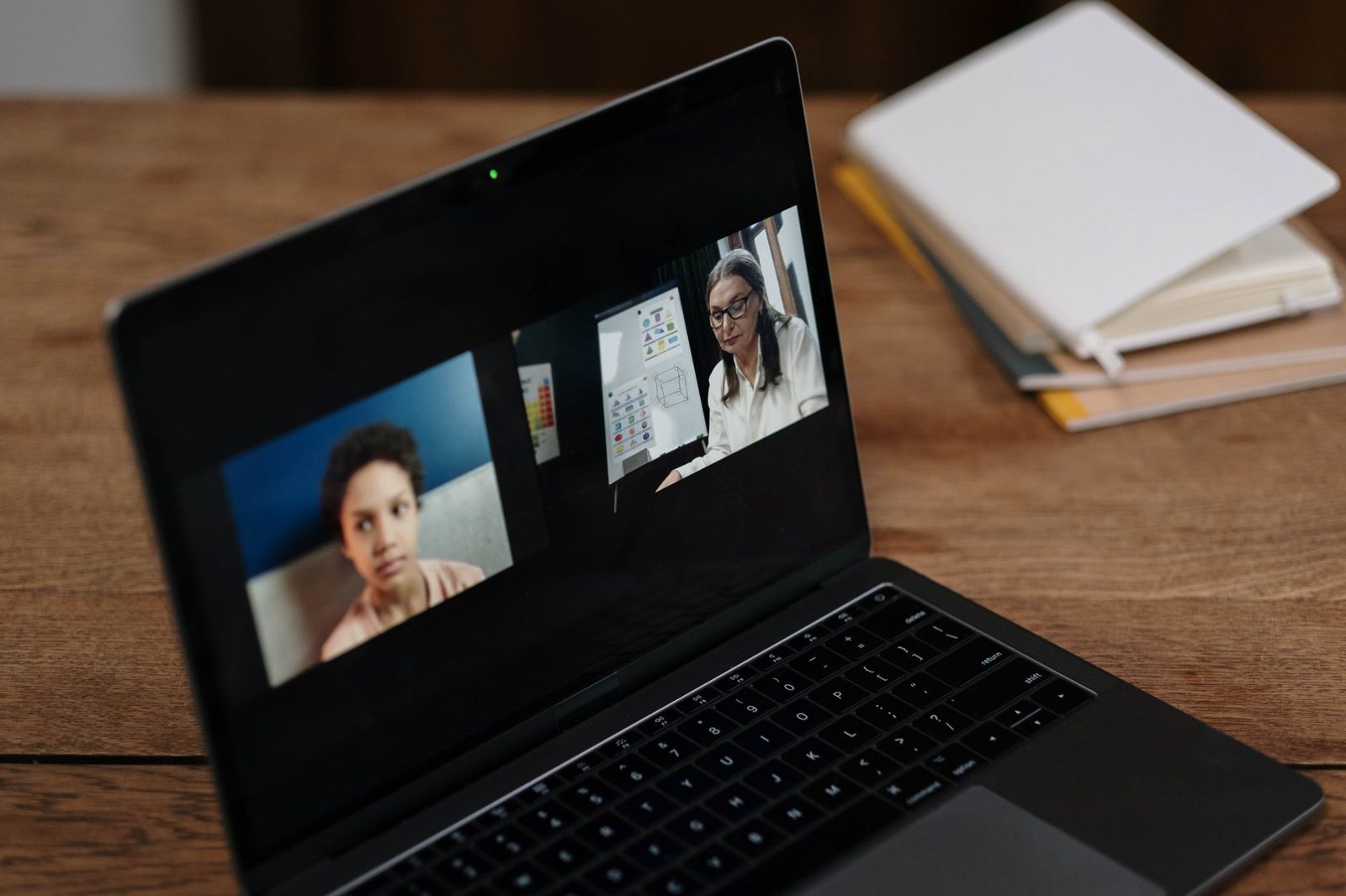 Video call on a laptop